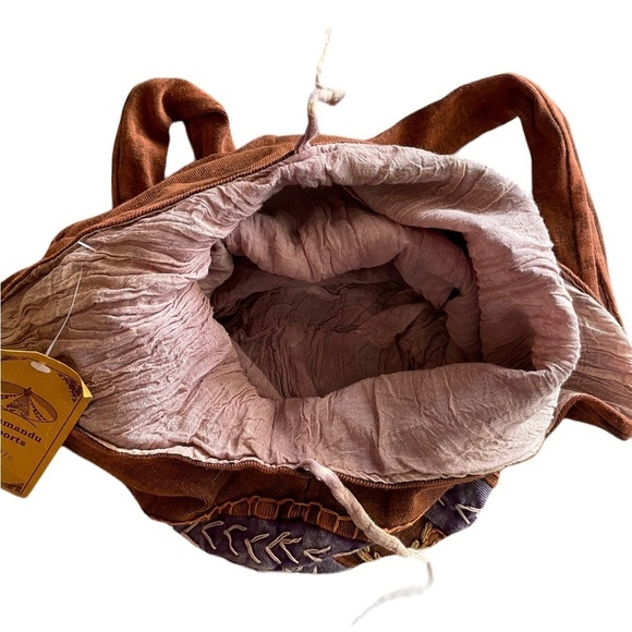 Kathmandu Imports Hand-stitched Boho Hippie Sling Bag Made in Nepal - Picture 3 of 6